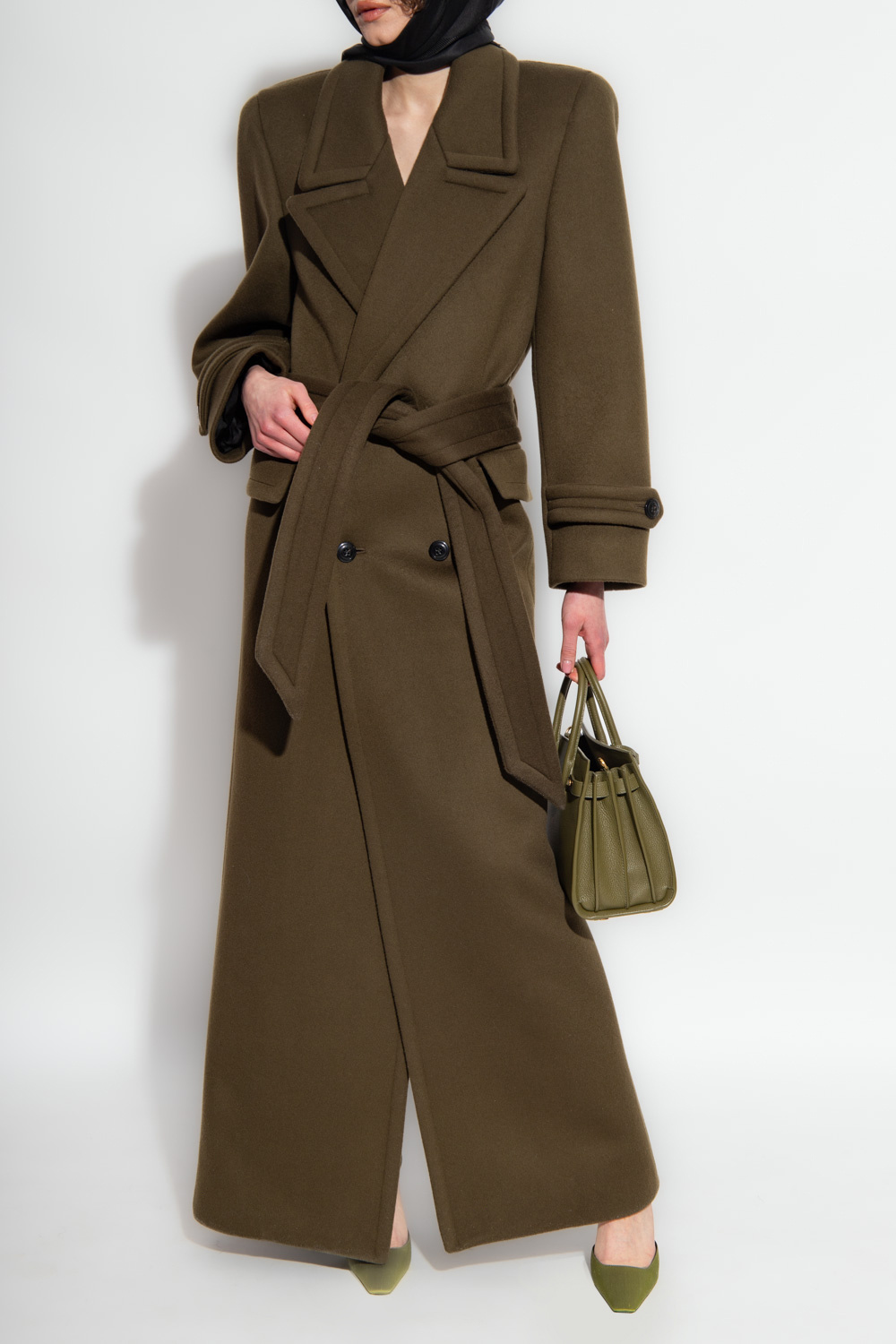 【送料&関税込】Saint Laurent Slate Wool And Cashmere Coat SAINT LAURENT Slate Wool And Cashmere Coat | italist